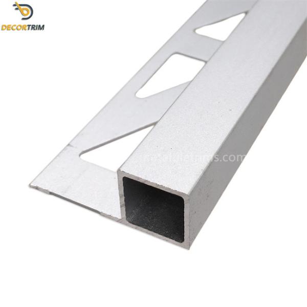 Anodizing Matt Silver 10mm Box Tile Trim For Tile Corner Decoration