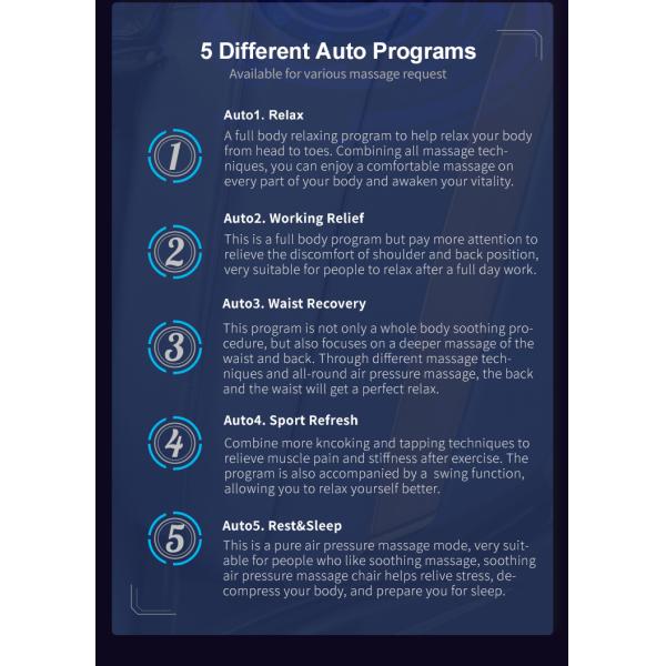 Full Body Reclining Massage Chair Preprogrammed SAA 8d Massage Chair ODM