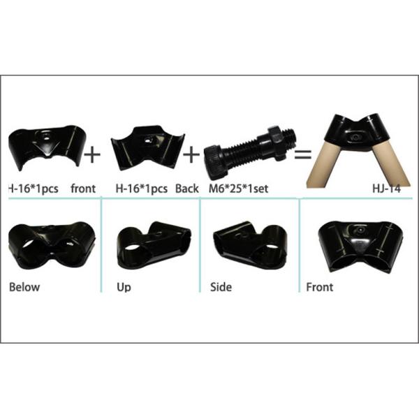 Black Angled Cross Structure Metal Tubing Connectors , Black Steel Pipe Joints