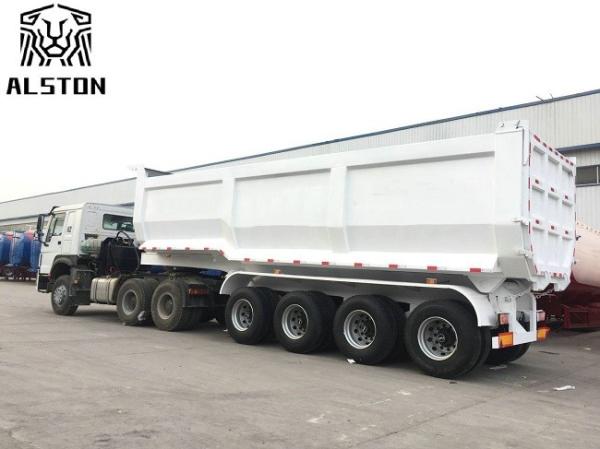 Hydraulic Cylinder 50T 4 Axle End Dump Trailers  U Type