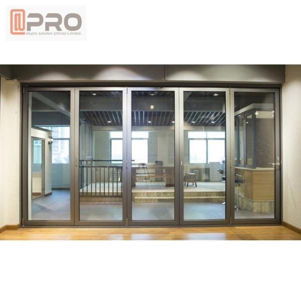Low - E Glass Aluminum Folding Doors / Accordion Folding Doors Custom White Color