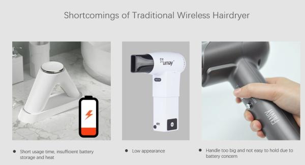High Quality T Shaped Cordless Hair Blow Dryer Replaceable Battery
