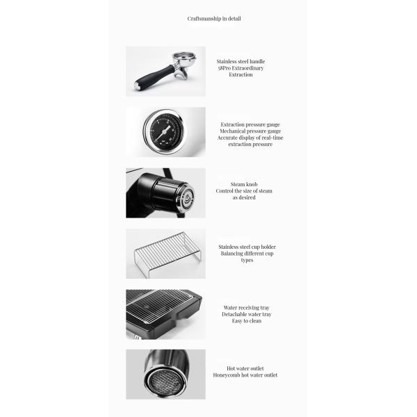 Commercial Espresso Coffee Machine with Direct Drinking Function Accessories With All