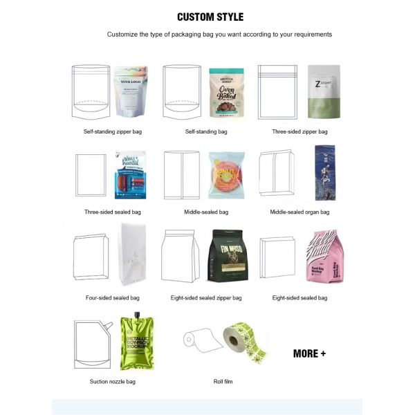 Premium Quality Zip Lock Resealable Stand up Pouch Full Clear Plastic Packaging Bag for Food Storage