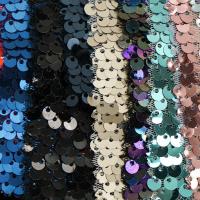 Tissu décoratif réfléchi brillant de paillettes pour des chaussures d'habillement d'étape