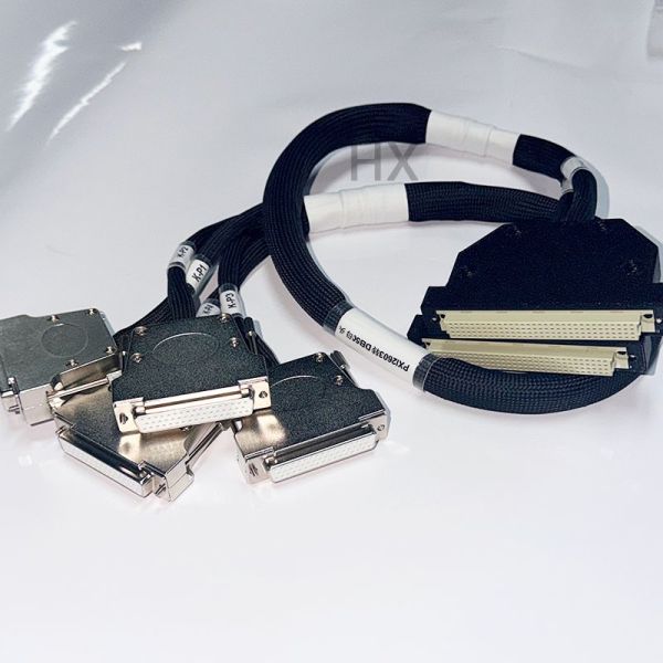 4-Way Split Wiring Harness with Rectangular Connectors, High Density Terminal to SCSI Rectangular Signal Cable.