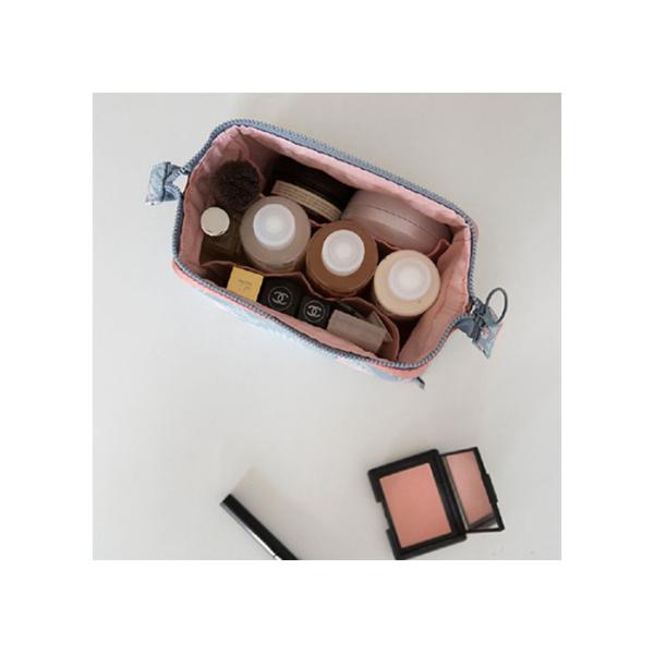 Flower Printed Makeup Pouch Organizer / Makeup Travel Case Organic Cotton