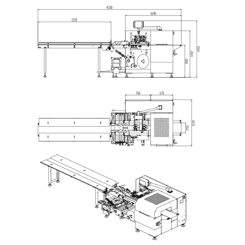 Fully Automatic High Efficiency Multi-Function Pillow Packing Machine for Frozen Burger Cookie Food Sandwich