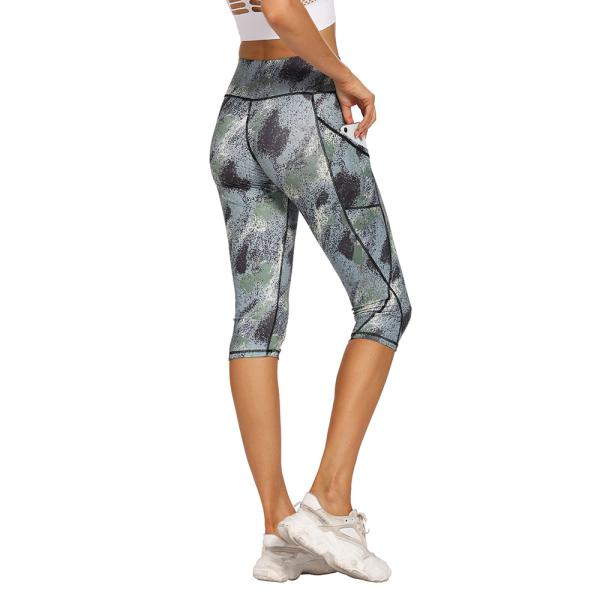 3/4 Knee Length High Waisted Yoga Pants Tummy Slimming Leggings