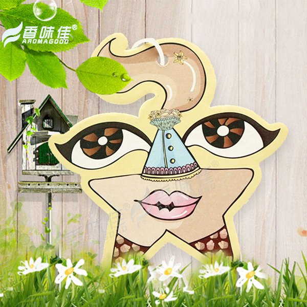 Star Style Black Hanging Paper Air Freshener Scents Card