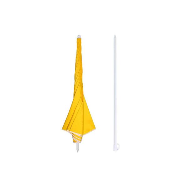 Yellow Steel Windproof Beach Umbrella Double Needle Process With Flap