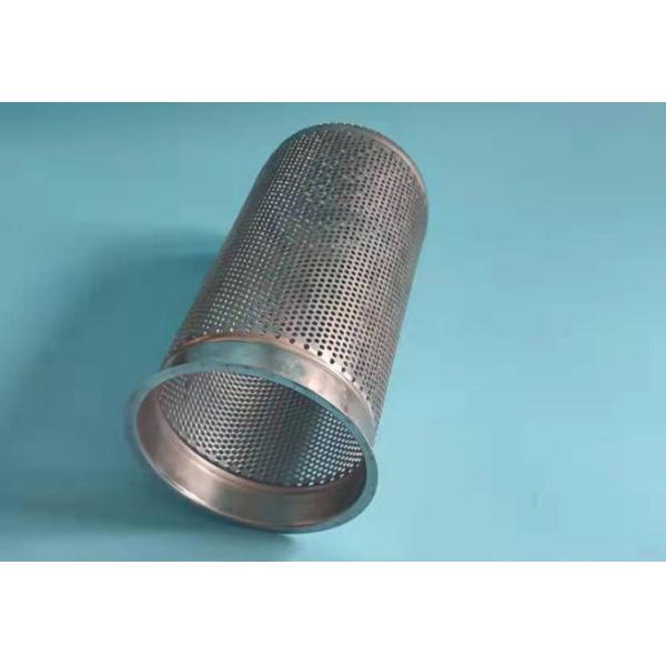 Industrial Liquid Filtration 316 Stainless Steel Strainer Basket , Perforated Mesh Filter