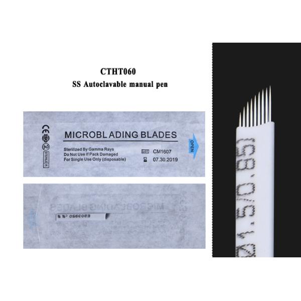 White Disposable Hair Stokes Blades for  Eyebrow Microblading EO Gas Sterilized