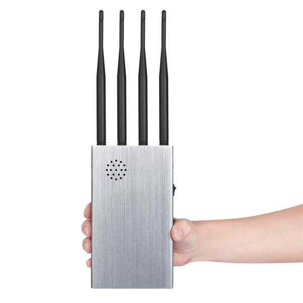 Portable 8 antennas mobile phone signal jammer blocks 2G 3G 4G 5G WIFI signals with bigger hot sink & battery