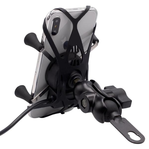360Degree 2A Iphone 8 Plus Motorcycle Mount X Shape 90cm Cable