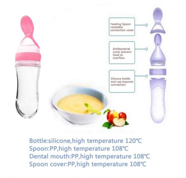 Infant Liquid Feeding Silicone Bottle Children'S Food Grade Silicone Extrusion Integrated Complementary Food Bottle