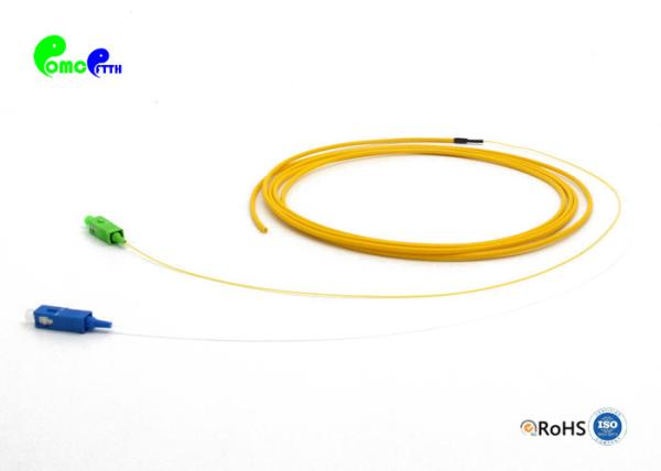 SC APC Pigtail / SC UPC  Pigtail  Fiber Optic Pigtail 9 / 125μm 0.9mm With 3.0mm unit-tube LSZH Jacket Cable Yellow