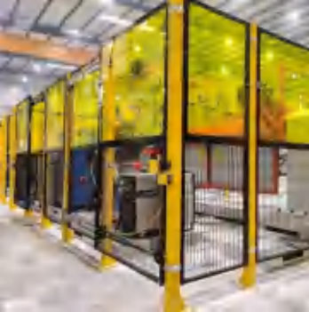 Hsj Multi-Material Modular Safety Fence Module EN ISO Certified Industrial Robot Guard Barrier Customizable Steel PC Perforated Panel Safety Partition For Automated Workshop Equipment Isolation