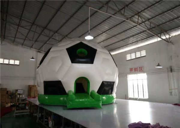 Soccer Shaped Outdoor Commercial Bounce House Combo Open Play Area Safe