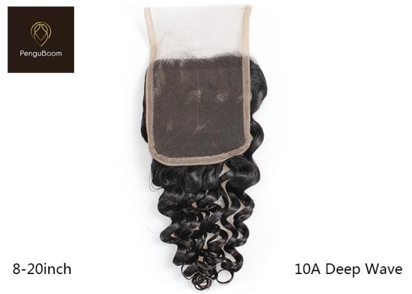 Deep Wave 12 Inch 100g Remy Human Hair Closure 10A No Smelling