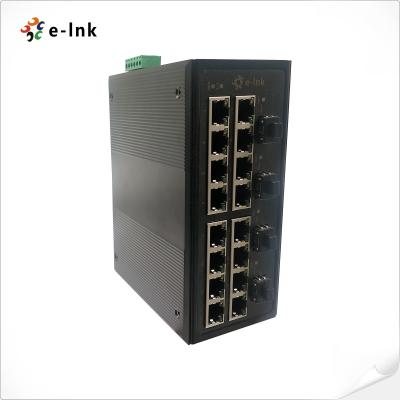 Interruptor industrial portuário do ponto de entrada 16 com poder da fibra sobre o injetor dos ethernet 1000M SFP