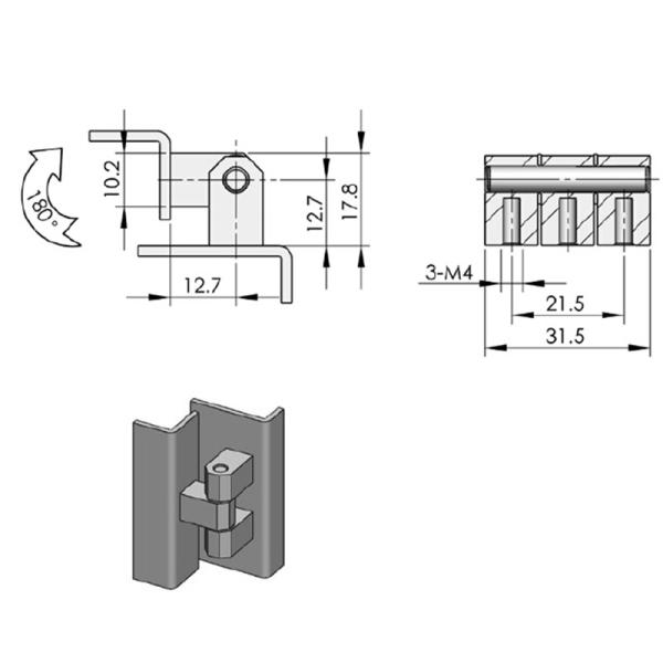 Carbon Steel Door Heavy Duty Detachable Hinges Zinc Alloy