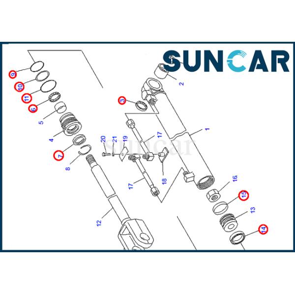 707-98-14630 Lift Cylinder Sealing Kit Cylinder Service Kit For Komatsu Wheel Loader WA40-3