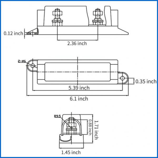 Морской сверхмощный патрон предохранителя 125V 500A MIDI мега ANL для аудио автомобиля