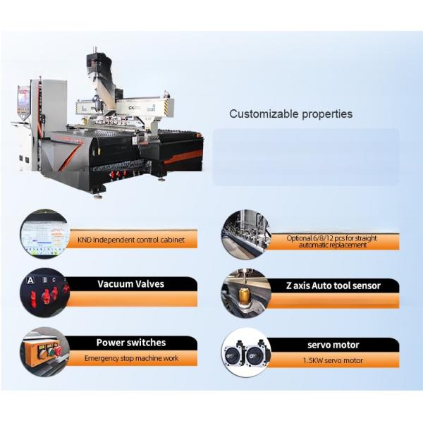 1325 Máquina automática de cambio de herramientas CNC para carpintería con husillo de enfriamiento por aire de 9,0 kW