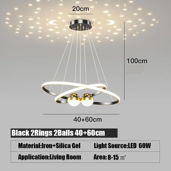3 KG Modern Nordic Starry Sky Living Room Pendant Light with Light Drawing and Design