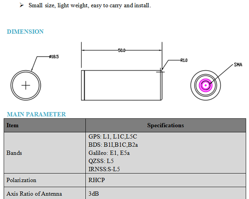 RTK Four Arm Helical GNSS Antenna Beidou And GPS Differential For Unmanned Aerial Vehicle