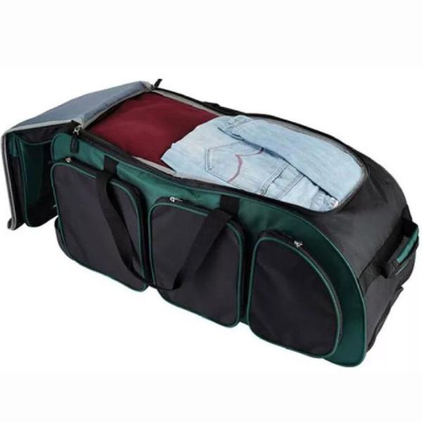 На открытом воздухе, который катят вагонетка перемещения багажа кладет Multi полиэстер в мешки кармана