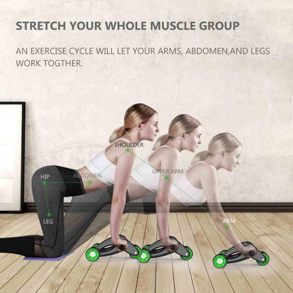 ABS Steel Foam Home Fitness Equipment ,  AB Wheel Roller Kit with Resistance Band Knee Pad