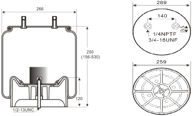 1V8774F Truck Air Spring Suitable for Goodyear 1R14-183/Hendrickson S25873