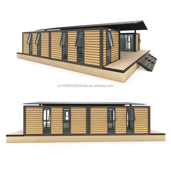 Casa de contenedores grande de 40 pies para hoteles y campesinos Residente de troncos de acero prefabricado Taller/Aula Panel de sándwich