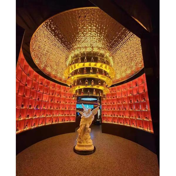 Custom Cutting Size Water Ripple Effect Stainless Steel Circular Ceiling Panels Decoration