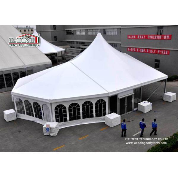 15M PVC Cover High Peak Campo Tent , Aluminum Canopy Tent Round Marquee
