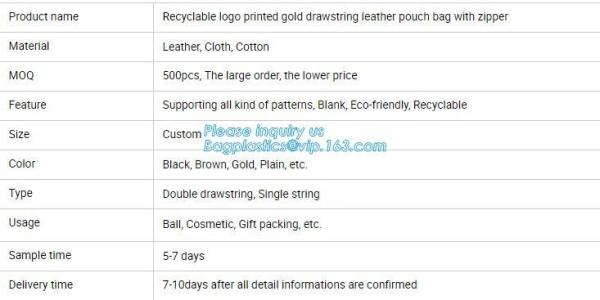 Custom PU Leather Drawstring Bags Leather Pouches with LOGO,Waterproof PU Leather Drawstring Bag, Bagease, Bagplastics