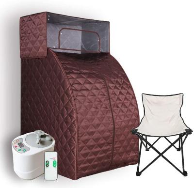 Modern Steam Sauna Set Steamer With Full Body One Person Remote Control Home Heat Box With Head Blanket And Chair Kit For Weight Loss