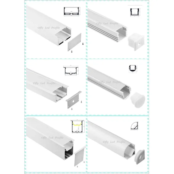 17.3mm*12mm Surface Mounted LED Aluminum Profile with 6063 T3-T8 Aluminium Alloy and Anodized Finish