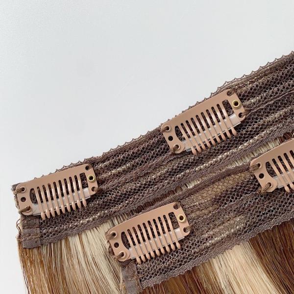 100% Brazilian Remy Clip in Hair Extension Straight Style Blonde Russian Virgin Human Hair