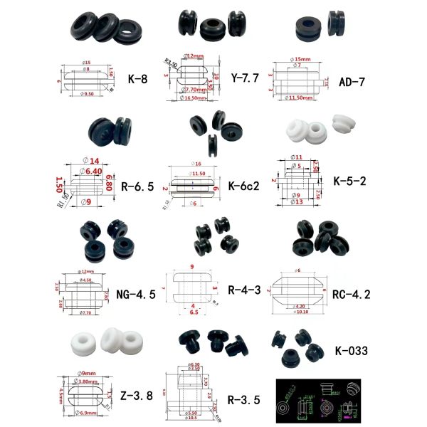 Custom Logo Flat Bottomed Cone Silicone Grommet for High and Low Temperature Resistance in Durable Material