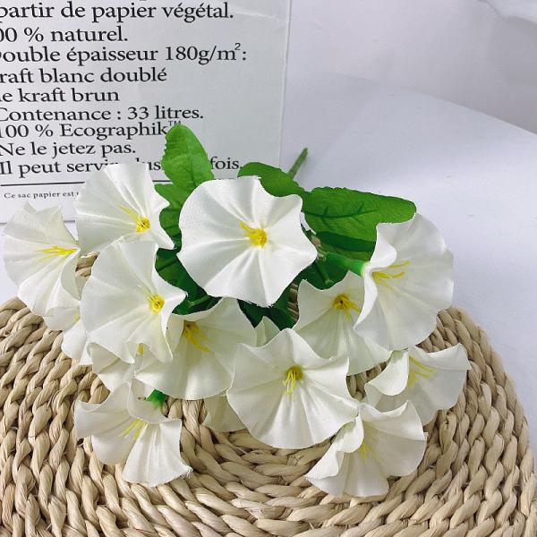Simulated morning glory, trumpet flower, fake flower, bundle morning glory, silk flower, engineering soft decoration, simulated flower, cross-border artificial flower