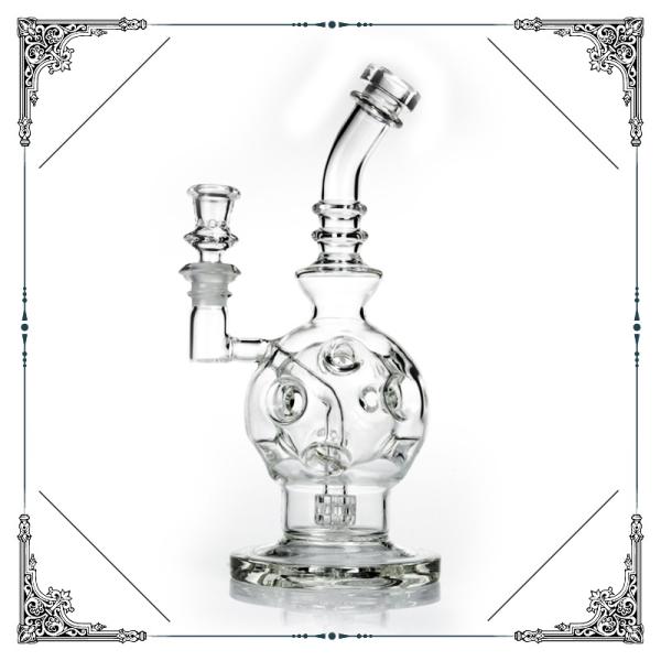 Glass Water Bubbler 11 Inches Eggosphere Matrix Perc Smoking Water Pipes Heady