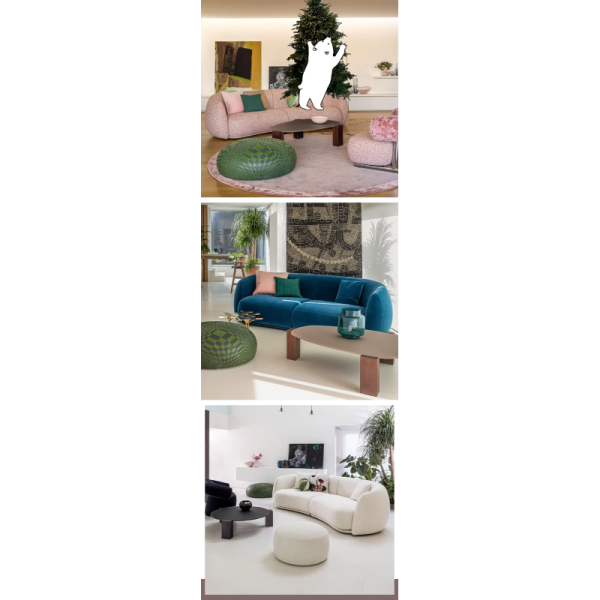 Italian Contemporary Minimalist Modern White Modular Nordic Italian Velvet Fabric Teddy Boucle 2 3 Seater Boucle Sofa