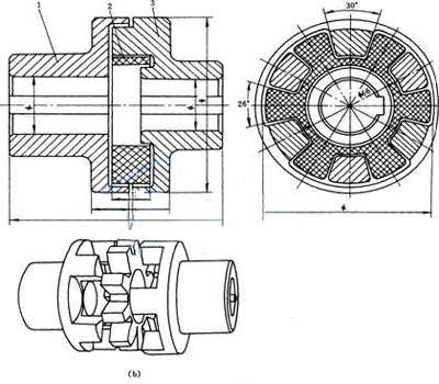acoplamento flexível da aranha de borracha para a bomba de água hidráulica