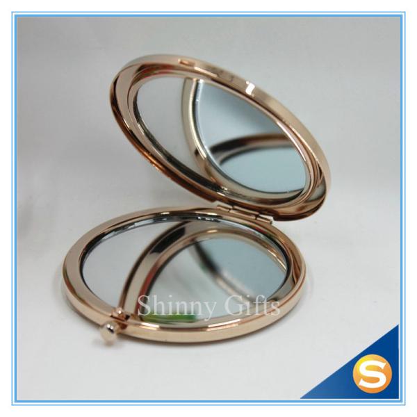 Shinny Gifts Fashionable Fancy Butterfly Design Folding Double Sides Metal Pocket Mirror