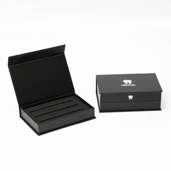 Custom Black/Yellow Logo Luxury Recyclable Folding Magnet Gift Box Skincare Hard Cardboard Packaging Sponge Recycled Materials