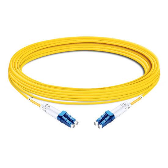10m (33ft) Duplex OS2 Single Mode LC UPC to LC UPC PVC (OFNR) Fiber Optic Cable