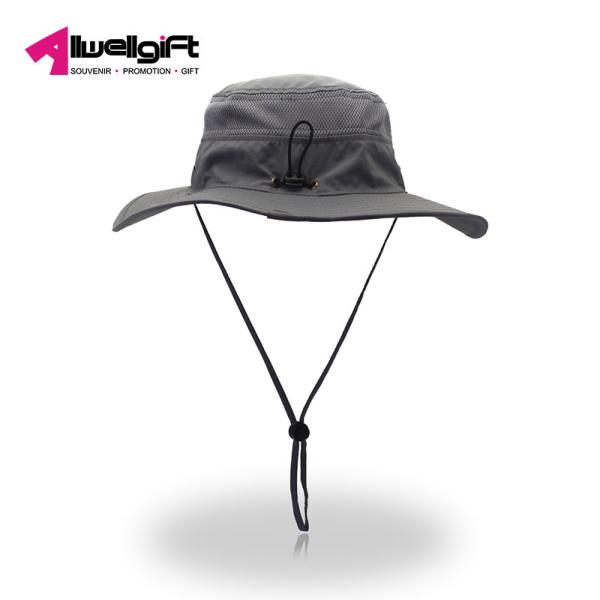 Breathable Custom Logo Hats Mens Fishing Hat Sun Protection with long string